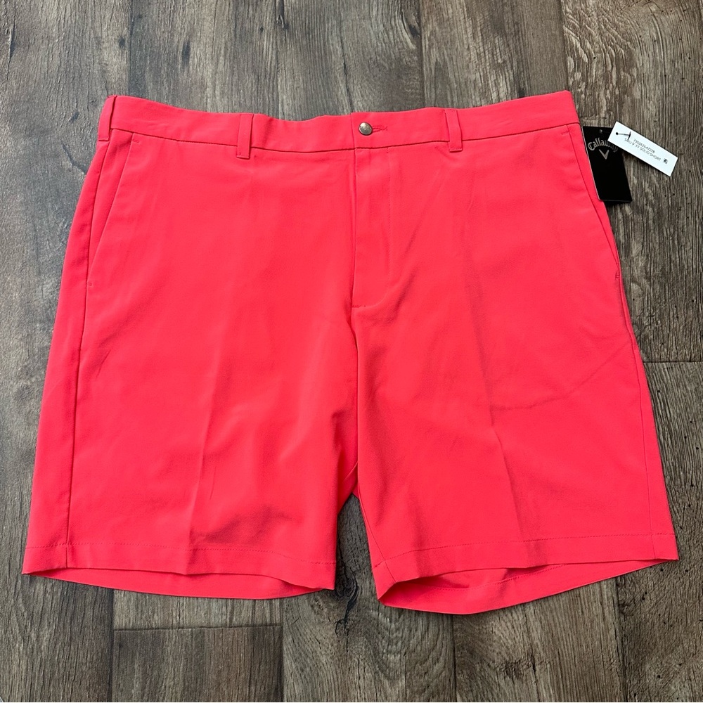 Callaway Opti-Dry Stretch Sun Protect Shorts Men’s Size 40 Coral Red